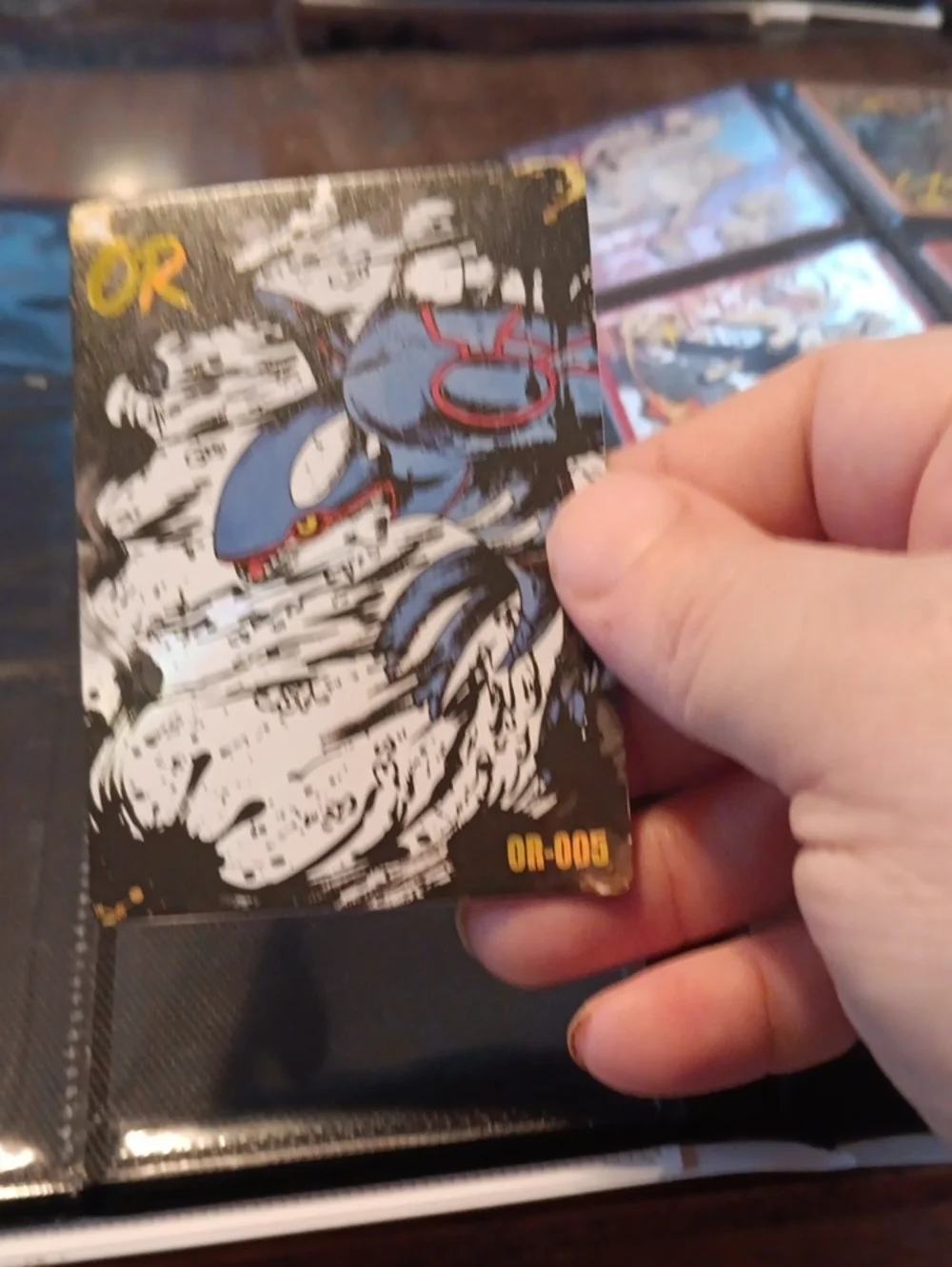 Pokemon Trading Card Blue Black White with Red Accents